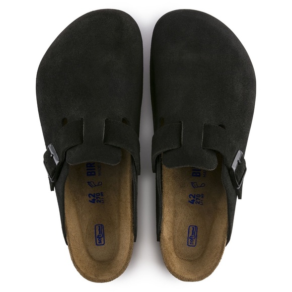 NWT Authentic Birkenstock Boston Soft Footbed Suede Leather in Black - Picture 7 of 16